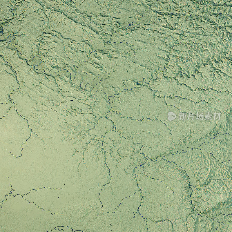 Ile de France 3D渲染地形图颜色
